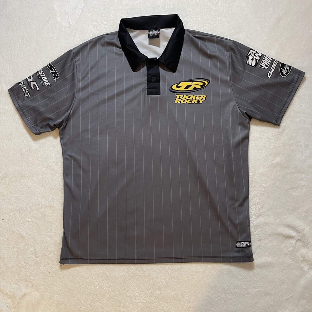 Tucker Rocky Racing Polo‎ Men's Size Large Pit Crew Jersey